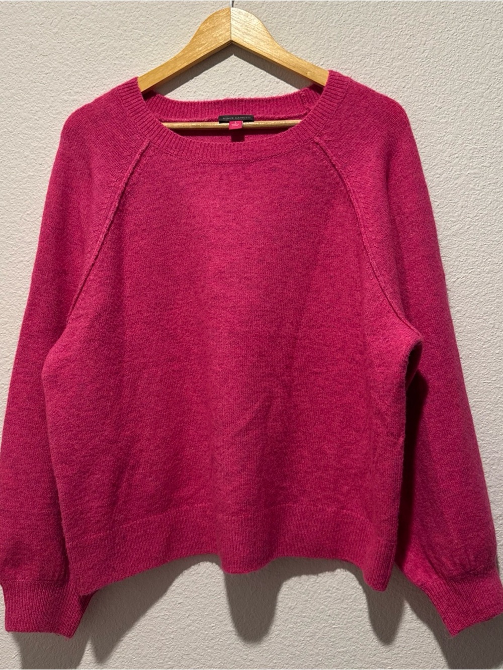 Vince Camuto Fuchsia Crewneck Sweater Pink size Large